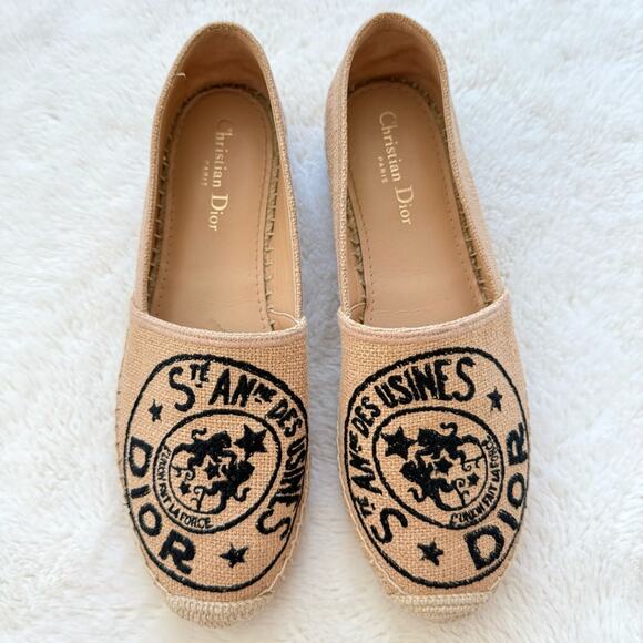 NEW!! Christian Dior Granville Beige Union Espadrilles size 40 EU Retail 850$ - Picture 1 of 9